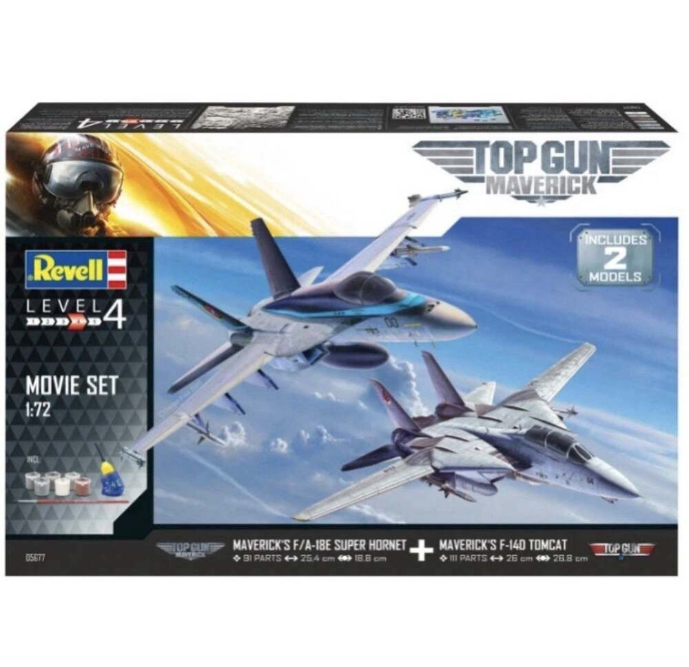 Revell Top Gun Maverick Movie Set 1:72 F-14D Tomcat F/A-18E Model Kit
